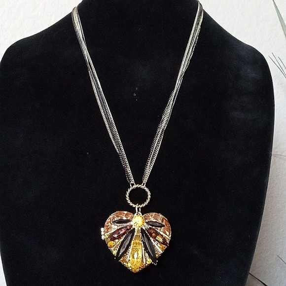 Vintage BETSEY JOHNSON Hollywood Glam Crystal Firefly Pillbox Locket Necklace - Picture 1 of 11